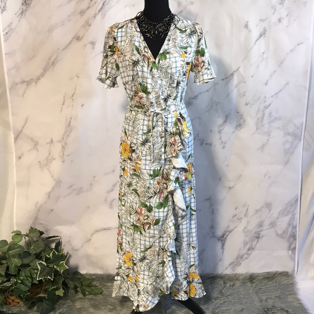 IVORY & BLUE FLORAL DRESS